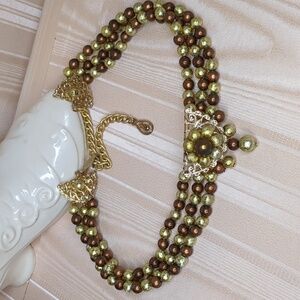 Vintage 1960s Sauteur Choker Necklace Copper & Gold Statement Beaded Filagree